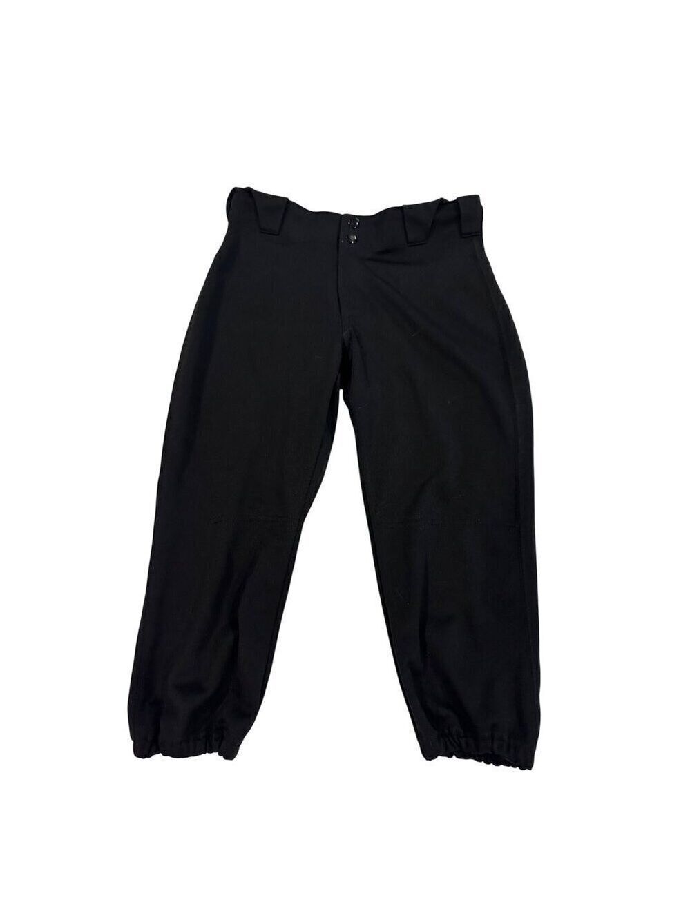 Russell Athletic Youth Black Baseball Pants S Elastic Ankles Snap Waist Zipper